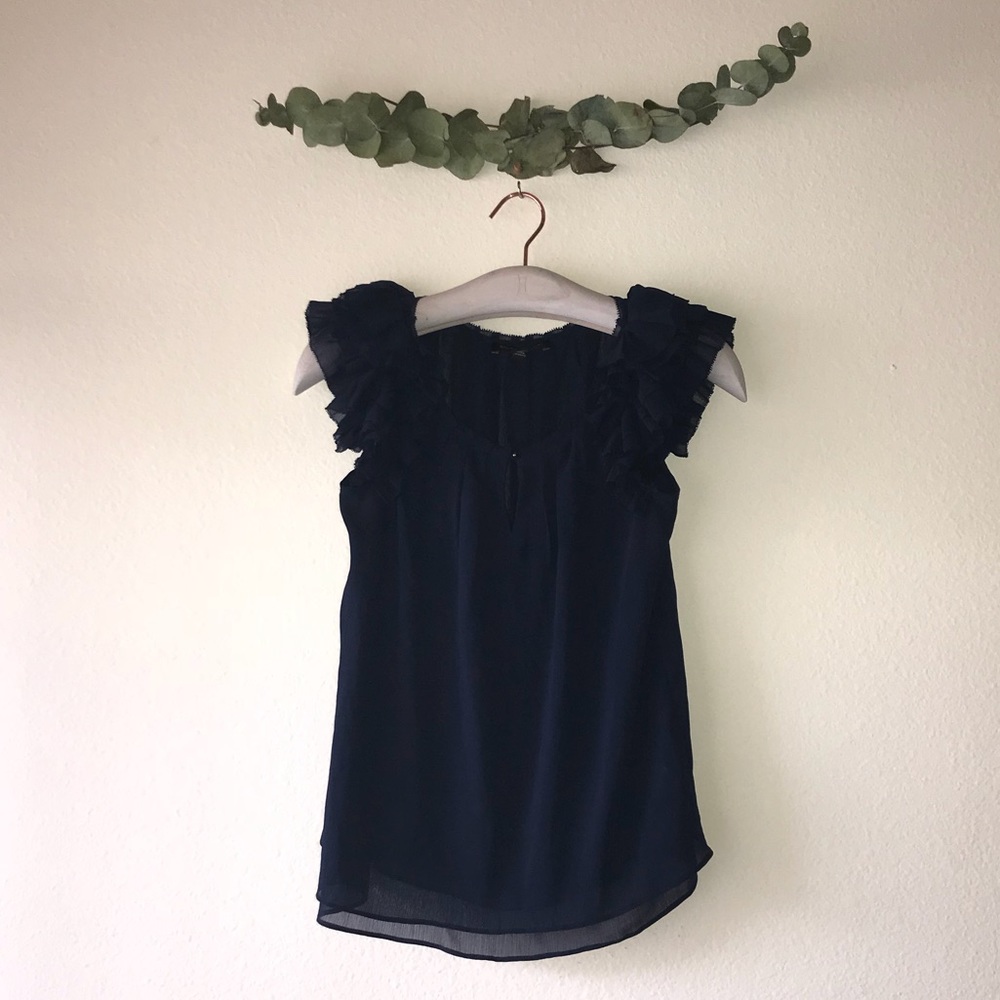 Navy Banana Blouse